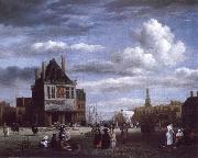 Jacob van Ruisdael The Dam with the weigh house at Amsterdam oil painting on canvas